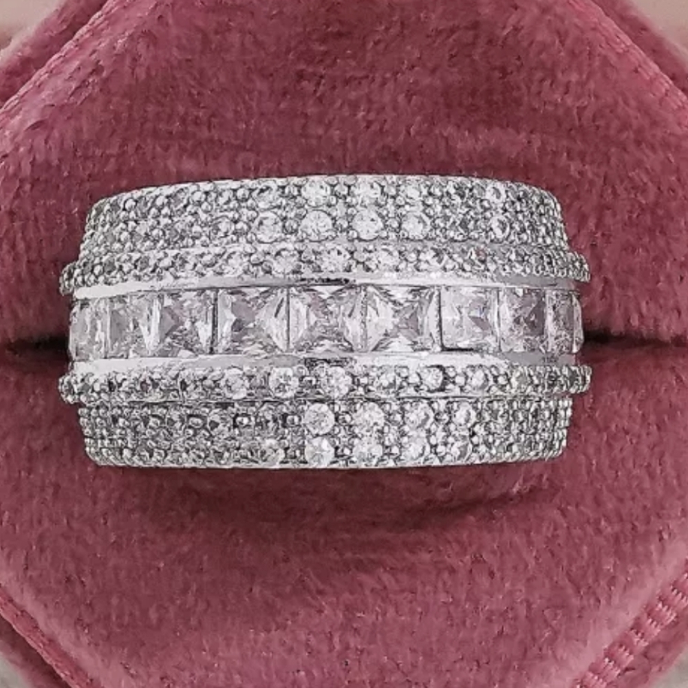 Elegant Silver Wide Women Ring